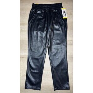 DKNY Pants Adult Small Black Faux Leather Pull On Pockets Womens Club Costume
